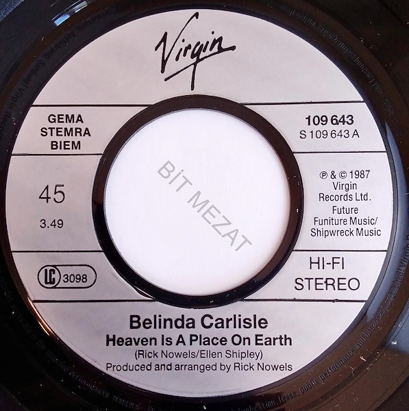 Heaven Is A Place On Earth Heathers BELINDA CARLISLE-HEAVEN IS A PLACE ON EARTH | Bit Mezat