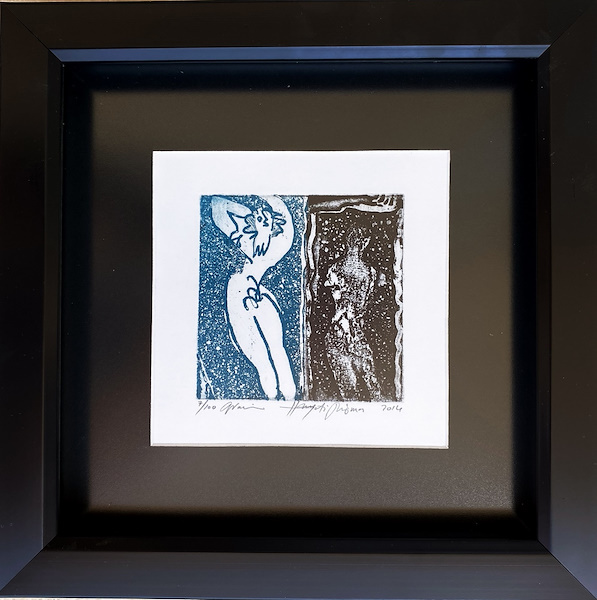 HAYATİ MİSMAN Kağıt üzerine gravür baskı, 11/100 ed , 15 x 15 cm , imzalı, çerçeveli, 2014 tarihli