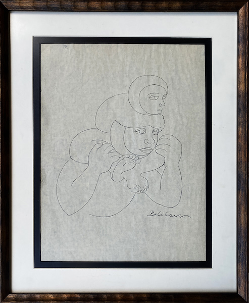 İBRAHİM BALABAN Kağıt üzerine desen, 42 x 32 cm İmzalı, çerçeveli