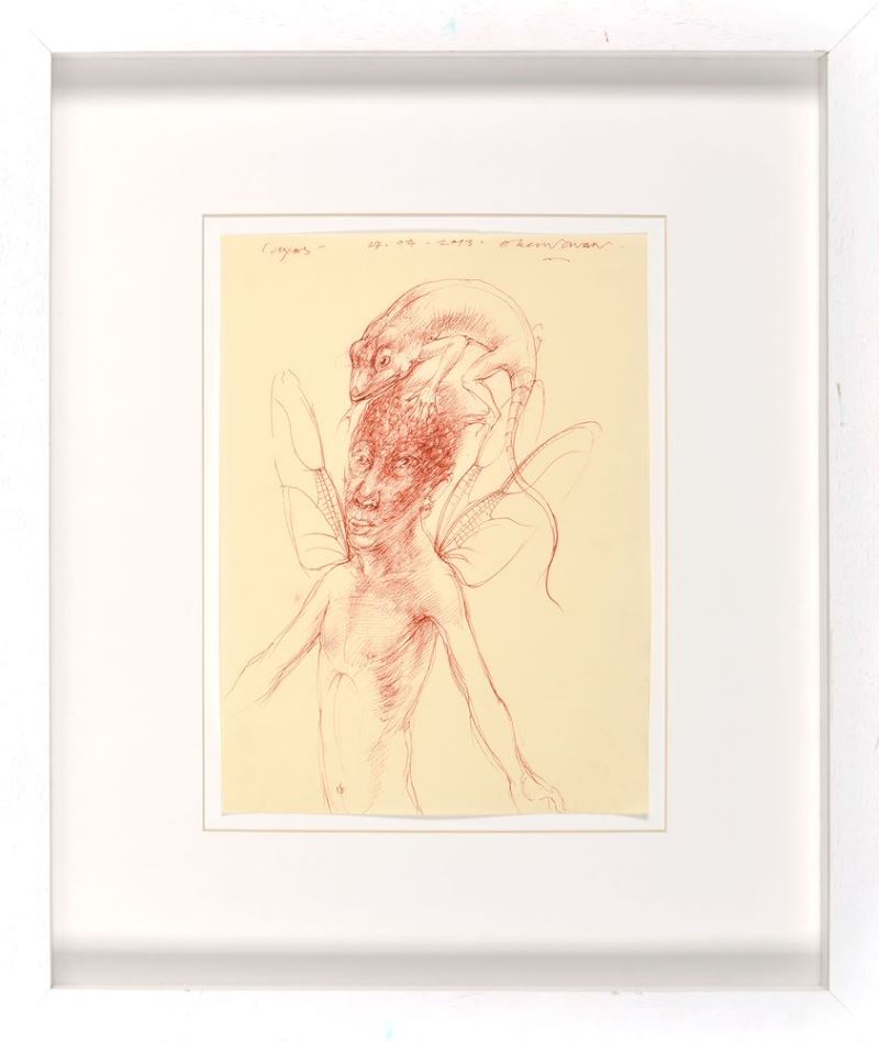 Ergin İnan / Figürlü Kompozisyon/2013 23x32 cm Kağıt üzeri Rapido / 3000 TL+KDV